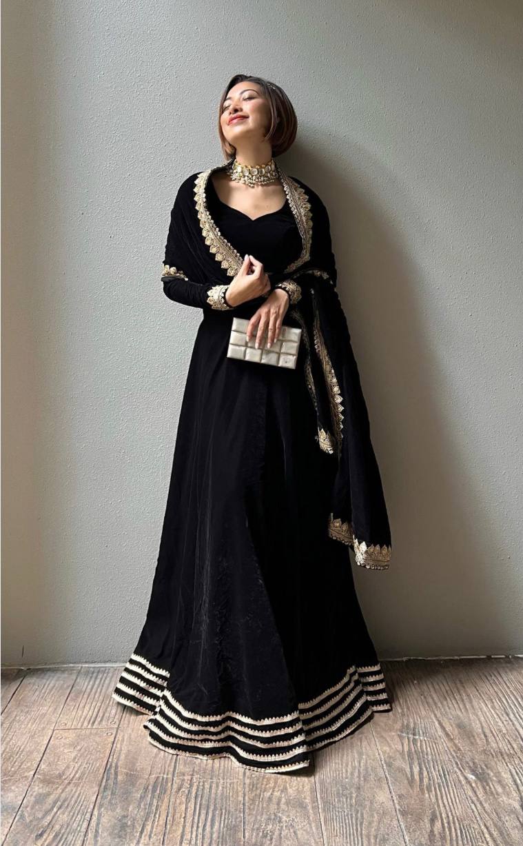Jadyn black lehenga and blouse | Black lehenga, Party wear indian dresses,  Designer outfits woman
