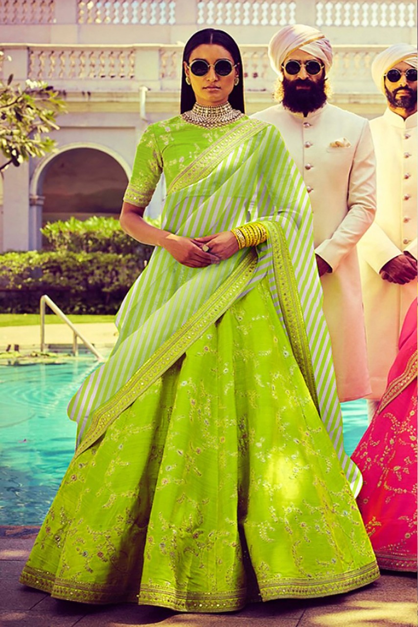 Designer Green Lehenga Choli for Women Indian Bollywood Lehengha Choli for  Wedding Sabyasachi Designs Ready to Wear Bridesmaid Lengha -  Canada