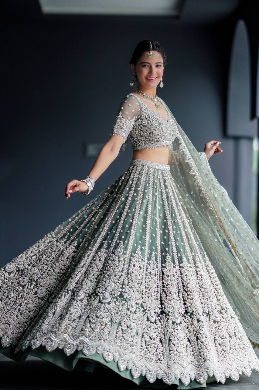 Glamourous Black/White Designer Lehenga Choli With Handwork – Palkhi Fashion