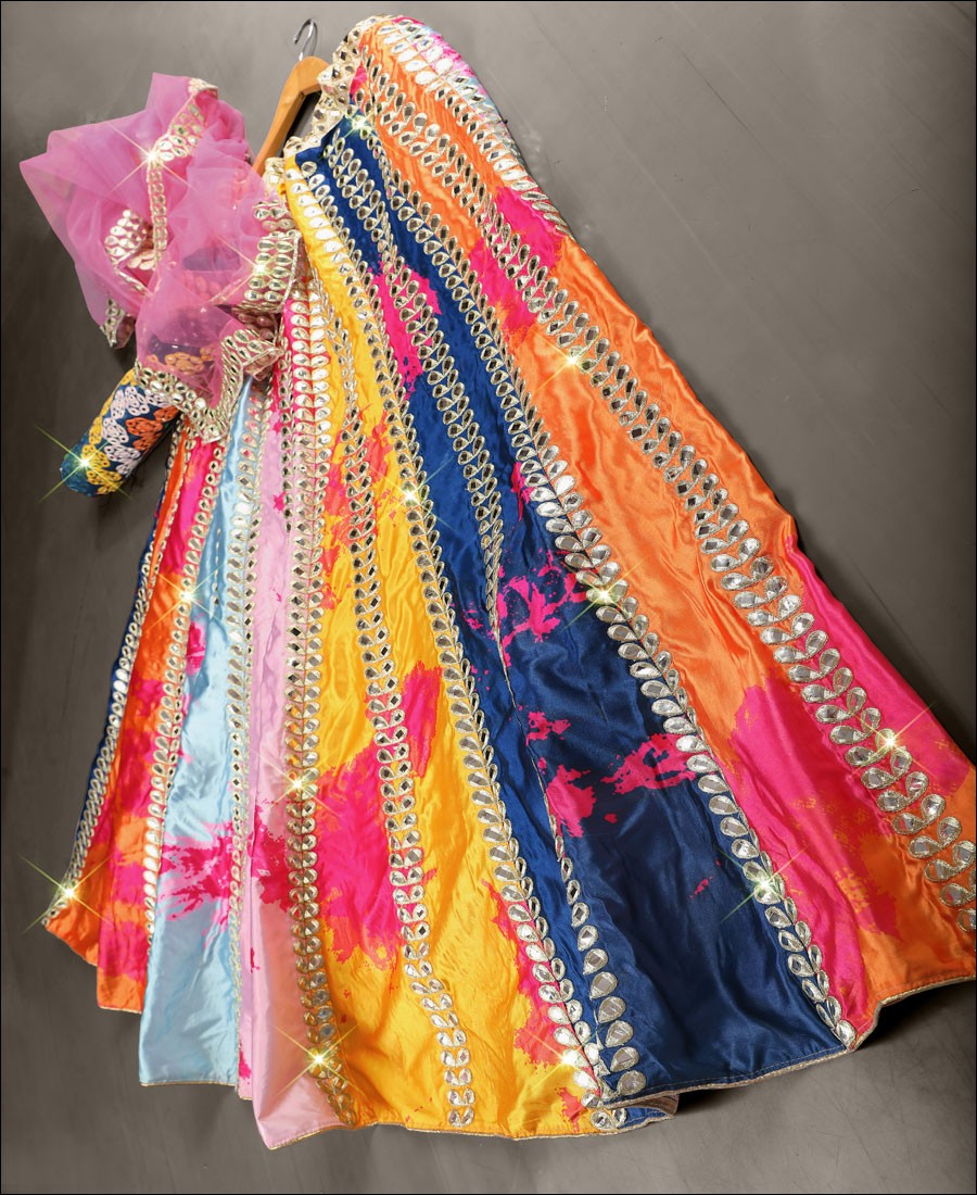 Multi Colour Soft Mono Net With Embroidery Sequence Work Lehenga Choli  Bridel Lehenga Choli Chaniya Choli Designer Wedding Lehenga Choli - Etsy