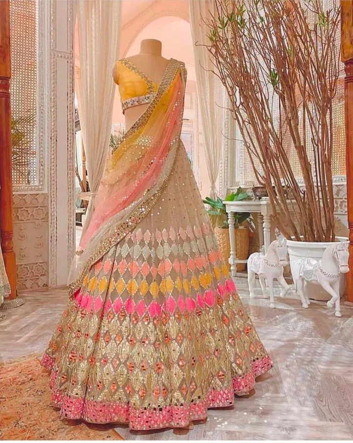 Indian Bridal Beige Wedding Designer lehenga choli for Women with high  quality embroidery work Wedding lehenga choli party wear lehenga choli  Indian - sethnik.com