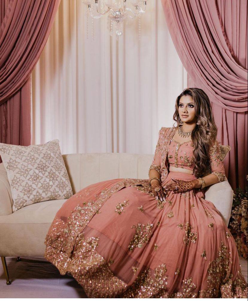 Buy Pink Sequins Net Engagement Wear Lehenga Choli From Ethnic Plus