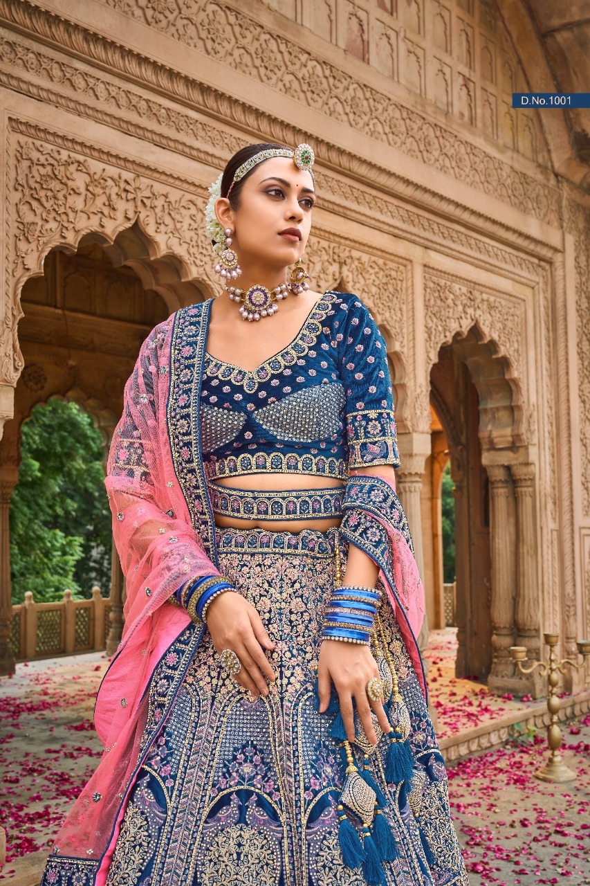 Pearl Semi-Stitched Indian Ethnic Designer Royal Blue Jarman Silk Bridal  Lehenga at Rs 4500 in Indore