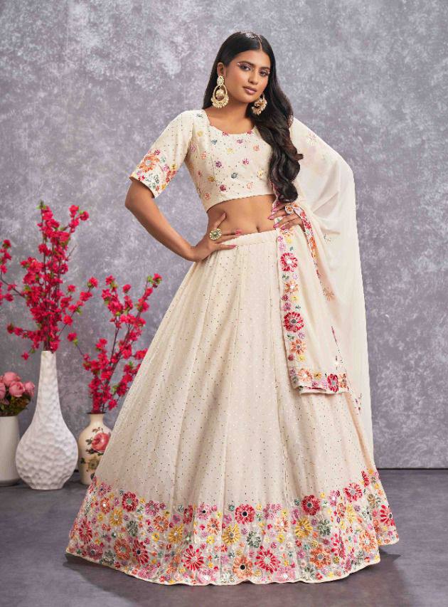 100% White Color Designer Lehenga Choli For Women Wedding Lehenga Choli  Latest Stylish Bollywood lehnga Choli Bridal Party Wear Lehengas Gorgeous  Lehenga.