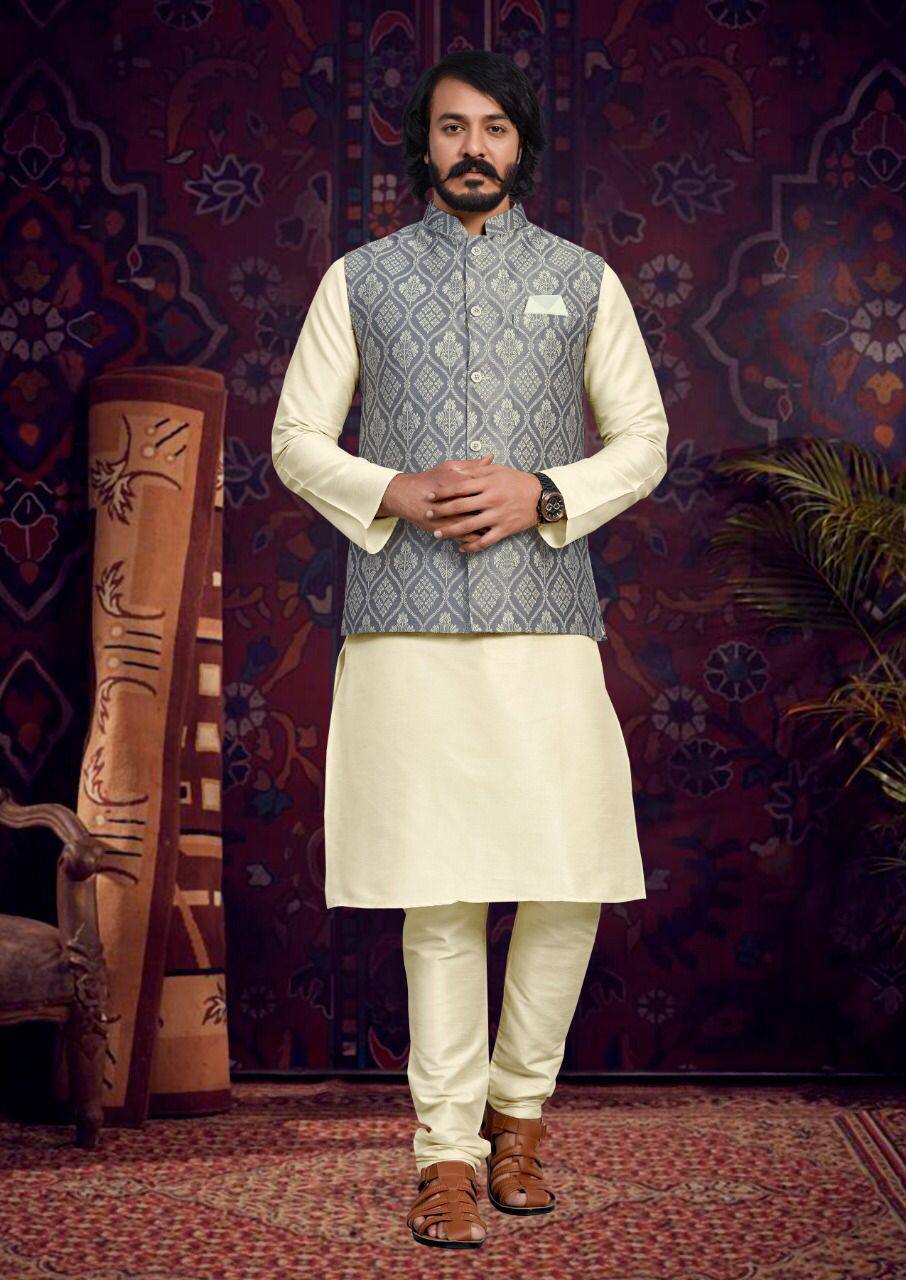 Indian Ethnic Kurta Pajama With Long Nehru Jacket Man Diwali - Etsy in 2023  | Beach wedding suits, Modi jacket, Party suits