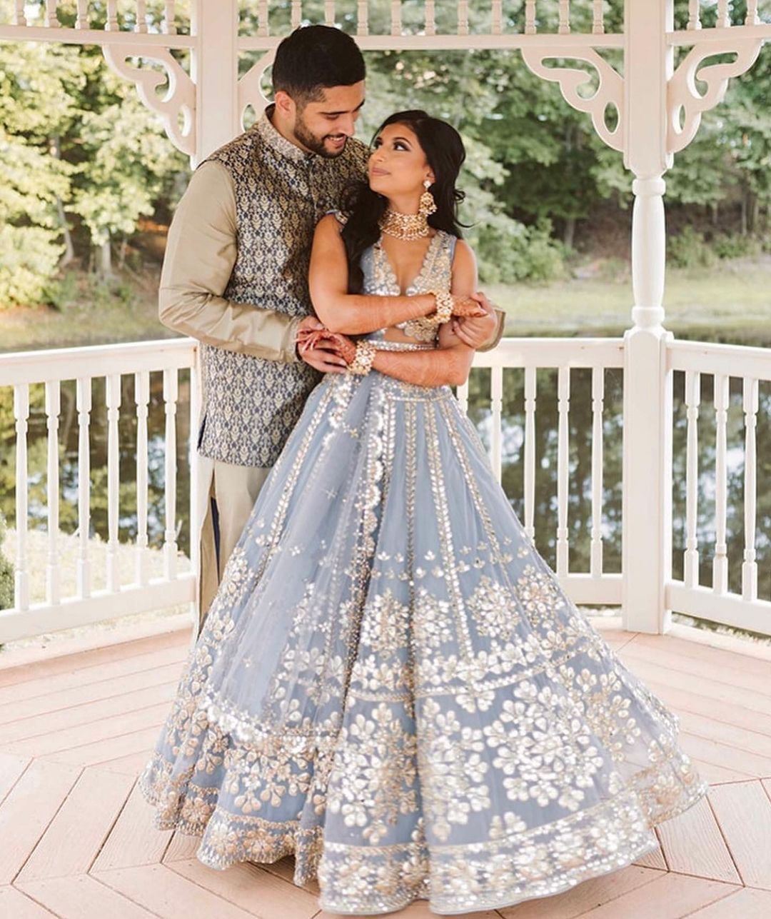 This bride wore an olive-grey lehenga for her Anandkaraj - Times of India