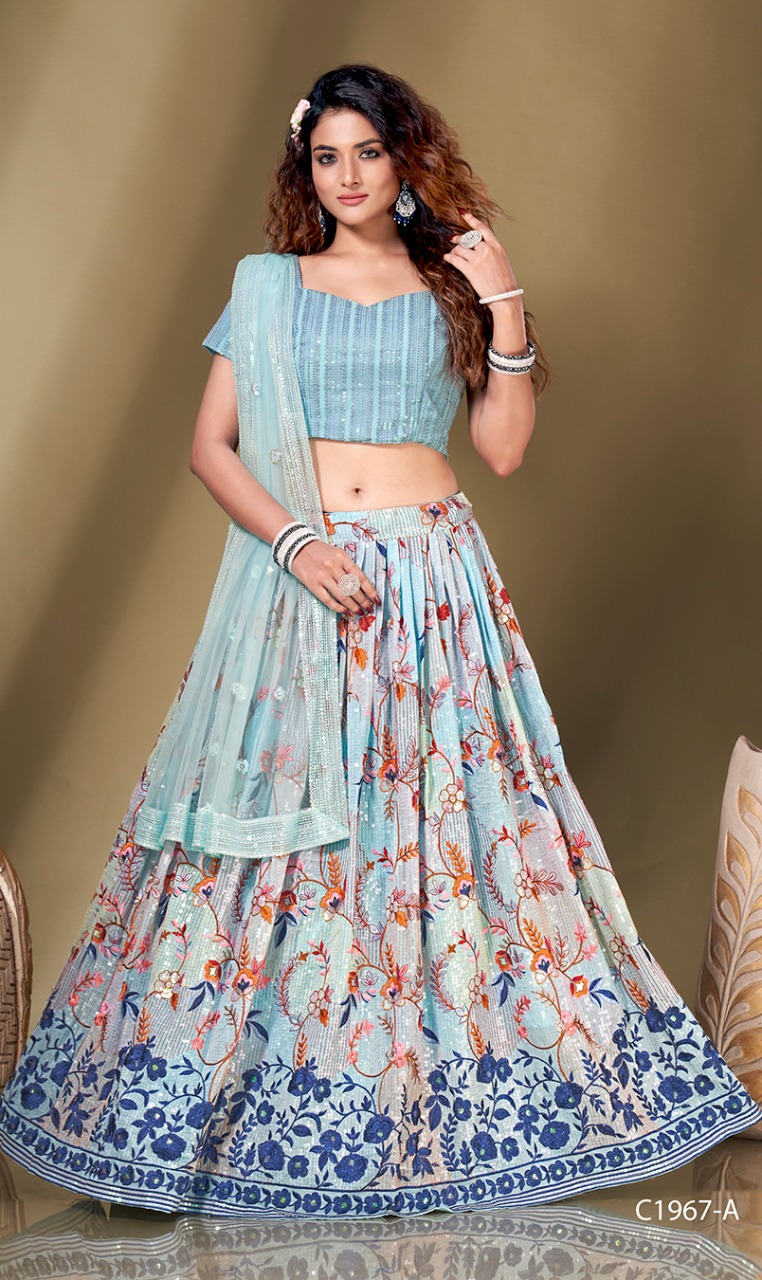 Blue Color Party Wear Heavy Sequence Embroidered Designer Lehenga at Rs  4799.00 | Embroidered Lehenga | ID: 2851808624248