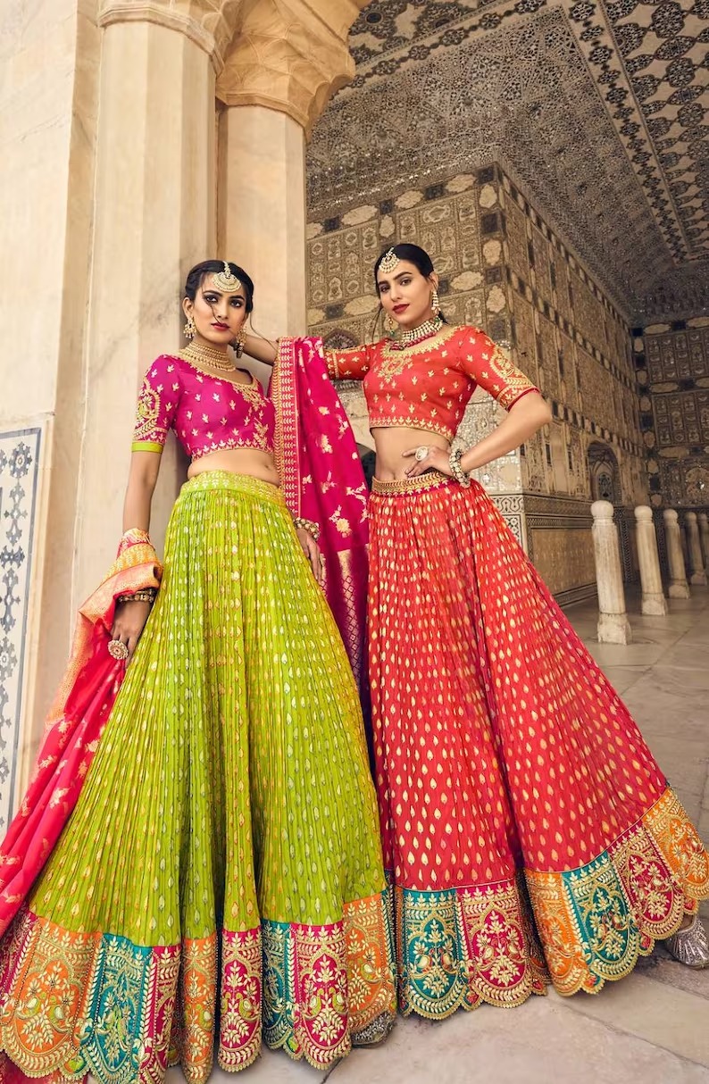 Red color Traditional Indian heavy designer wedding lehenga choli 10002