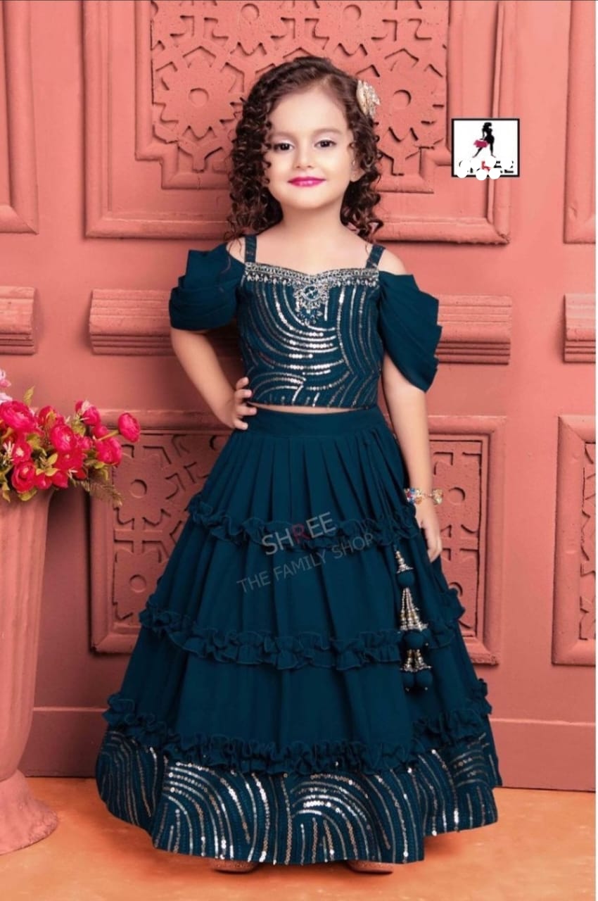 Buy Doll Kids Lehenga Choli Pack Of 1 Top Fabric: Silk Lehenga Fabric: Silk  Dupatta Fabric: Net online from Trending Clothes