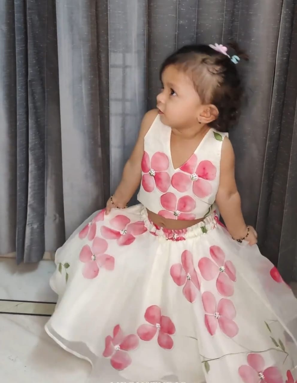Off-White Embroidered Lehenga Set For Girls Design by Fayon Kids at  Pernia's Pop Up Shop 2023