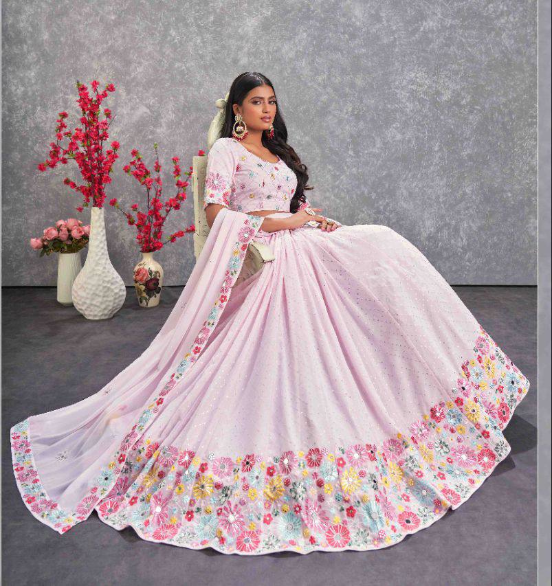 Yellow and Pink color Designer Lehenga Choli – Sulbha Fashions
