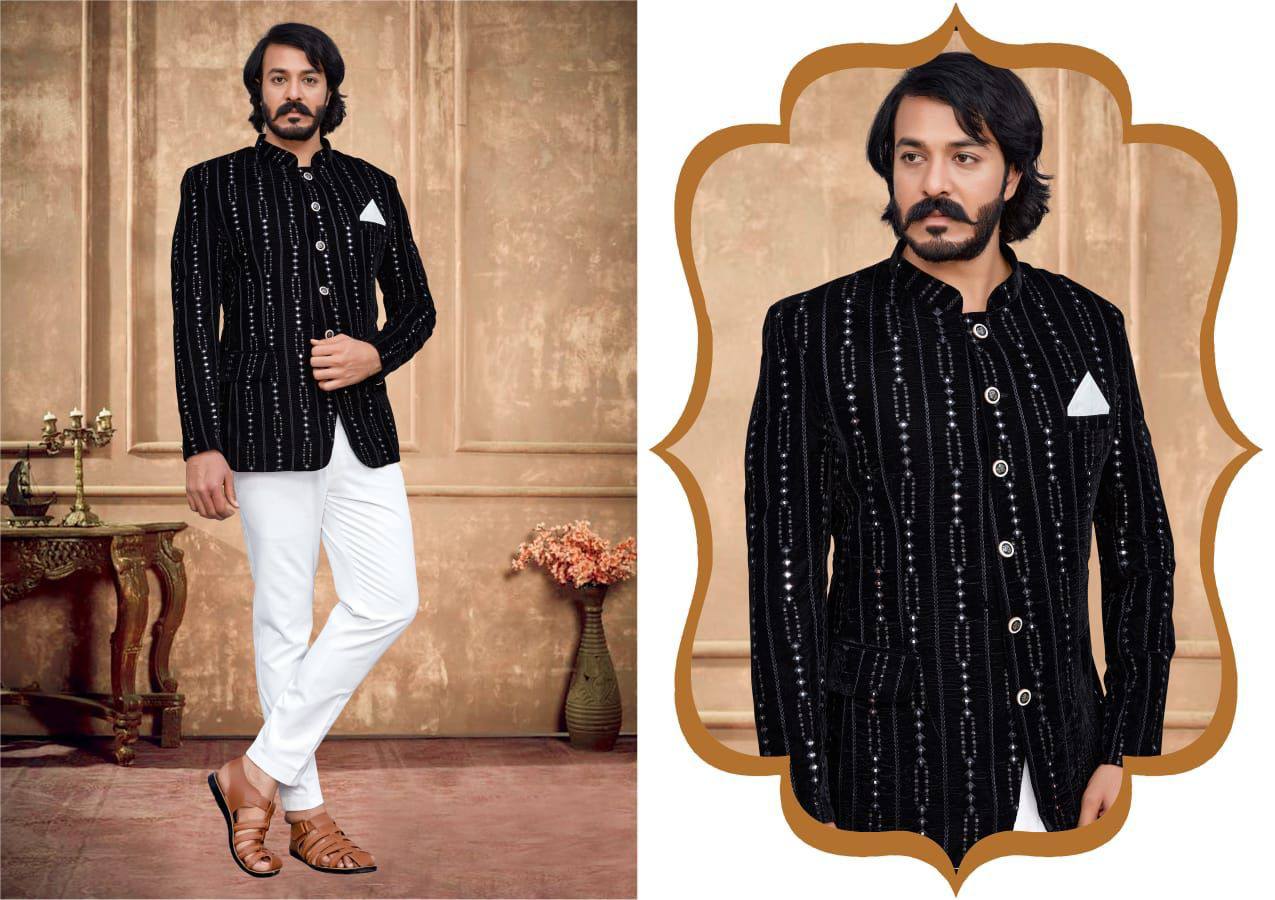 Buy Ivory Jacket Georgette Embroidered Thread Jodhpuri And Trouser Set For  Men by Priti Sahni Online at Aza Fashions.