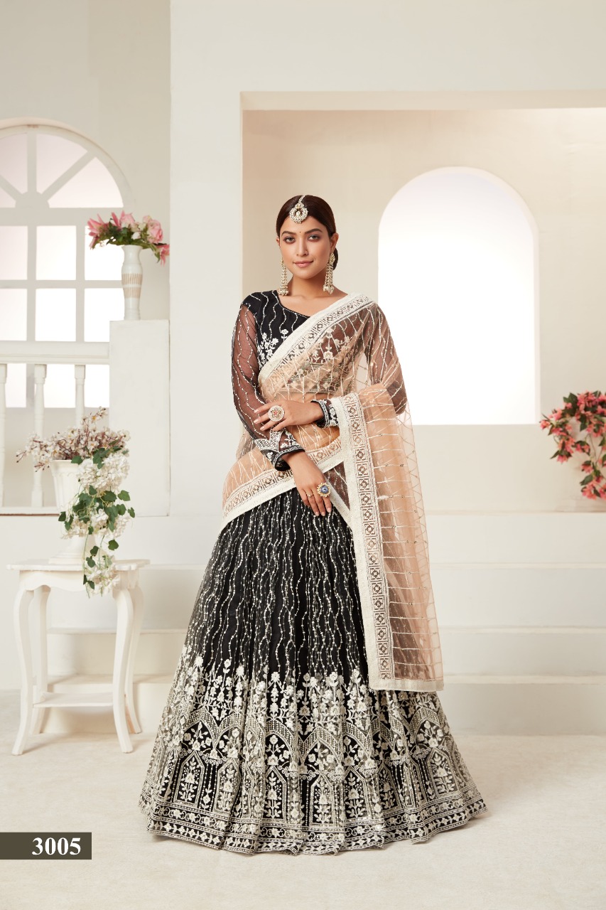 Elegant Look Black and White Party Wear Anarkali Style Rassal Net Lehenga  Choli Replica - Zikimo.com - Original Indian Bridal Lehengas Collection