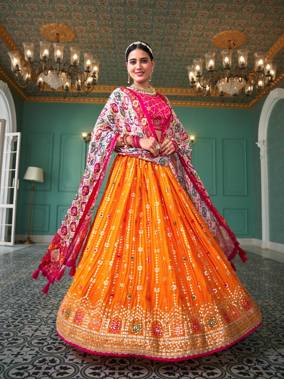 Rani Pink Wedding Wear Embellished Sequence Embroidered Silk Lehenga C –  Apparel Designer