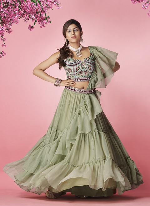 Olive Green Heavy Designer Fully Work Wedding/Party Wear Special Lehenga  Choli - Indian Heavy Anarkali Lehenga Gowns Sharara Sarees Pakistani  Dresses in USA/UK/Canada/UAE - IndiaBoulevard