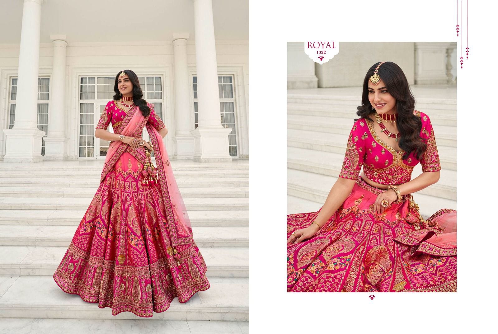 Designer Bridal lehenga choli for Women in Pink Color 1