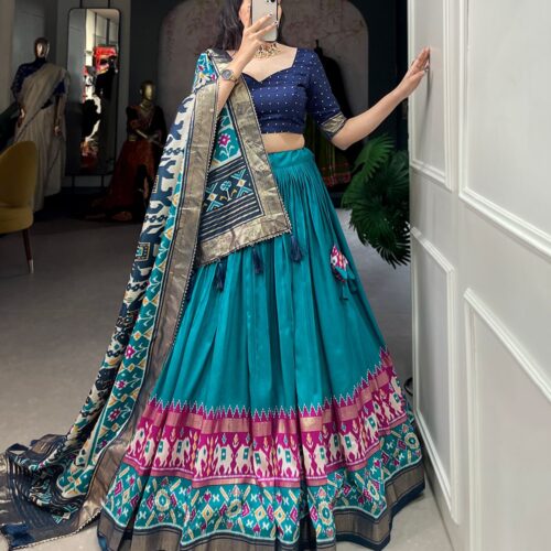 Navratri Garba lehenga choli With Foil Mirror work For women Ready to wear Chaniya Choli