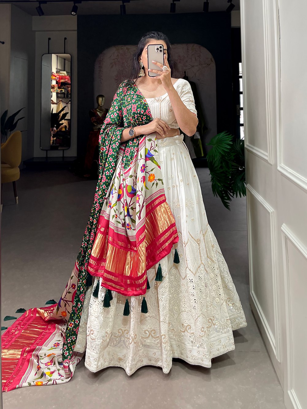 Indian Wedding White Designer lehenga choli for Women with sequence  embroidery work. - sethnik.com