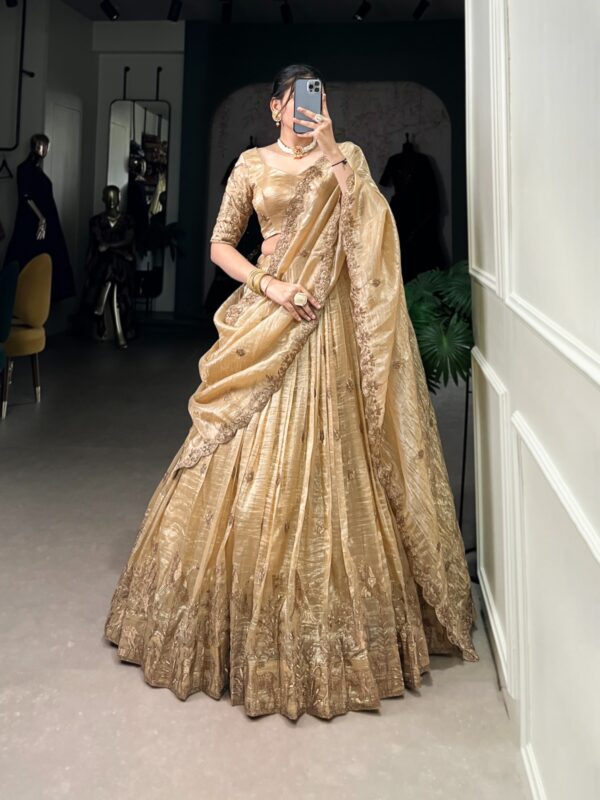 Wedding Collection Of 2025 With Gold crush Fabric In OffWhite color.