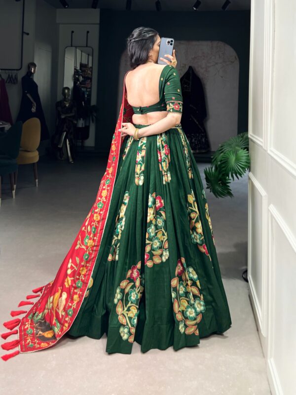 Festival Collection Of 2025 With Tussar Silk Fabric In Green color. - Image 3