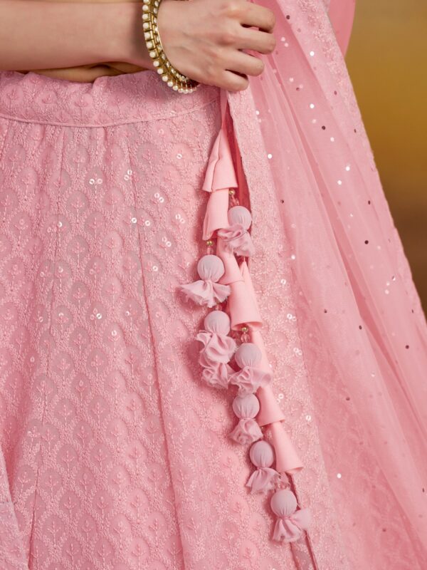 Make Stylish Look With Baby Pink Color Georgette Lehenga choli. - Image 8