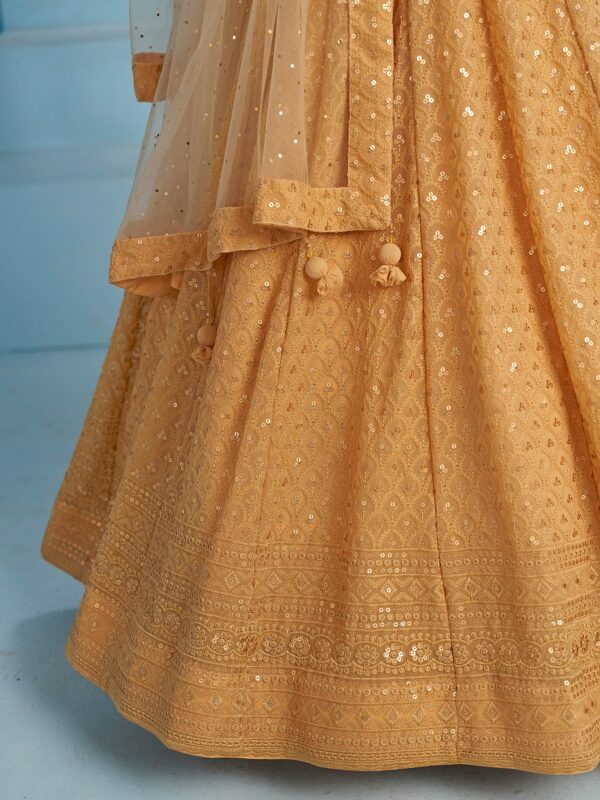 Make Stylish Look With This Beige Color Georgette Lehenga choli. - Image 8
