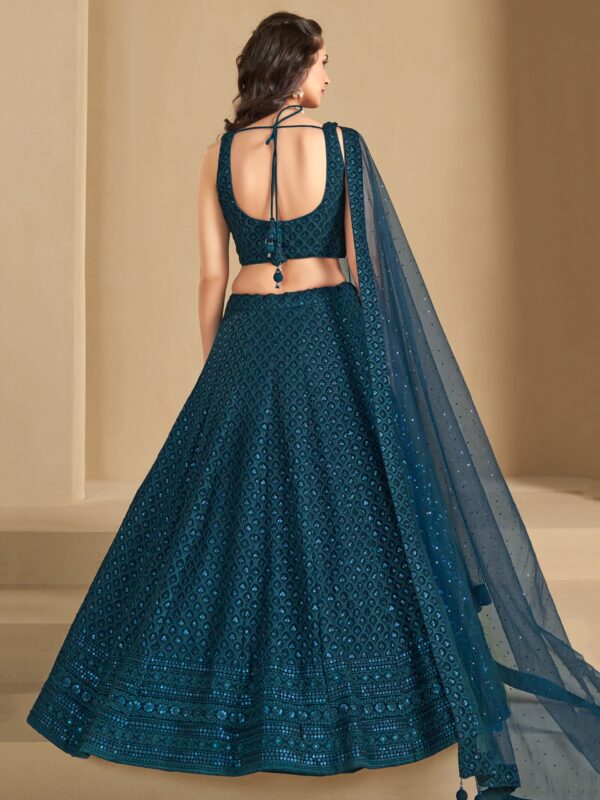 Make Stylish Look With This Blue Color Georgette Lehenga choli. - Image 6
