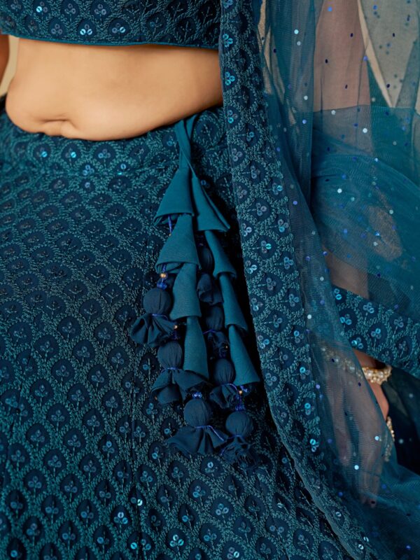Make Stylish Look With This Blue Color Georgette Lehenga choli. - Image 7