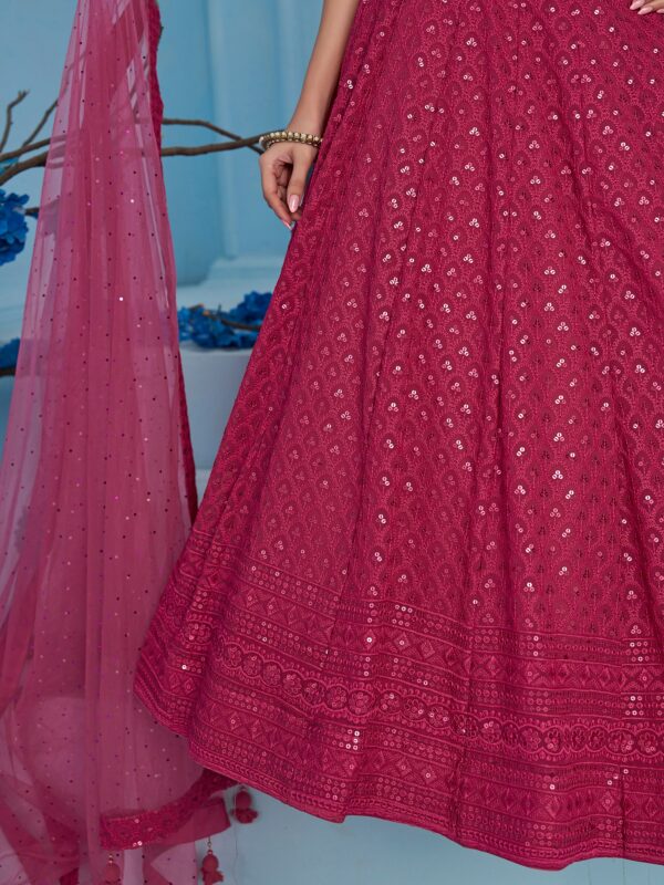 Make Stylish Look With This Pink Color Georgette Lehenga choli. - Image 7