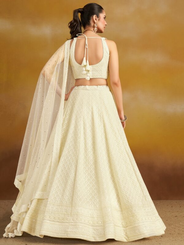 Make Stylish Look With This White Color Georgette Lehenga choli. - Image 7