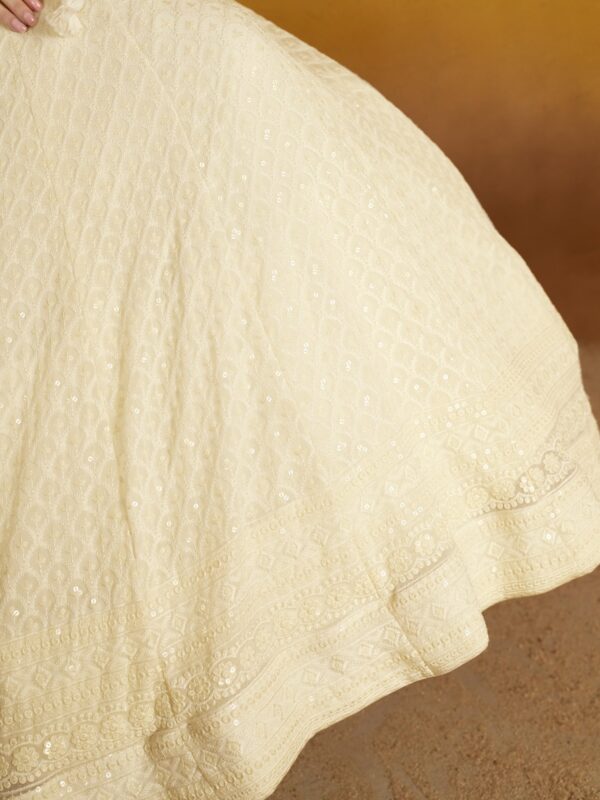 Make Stylish Look With This White Color Georgette Lehenga choli. - Image 6
