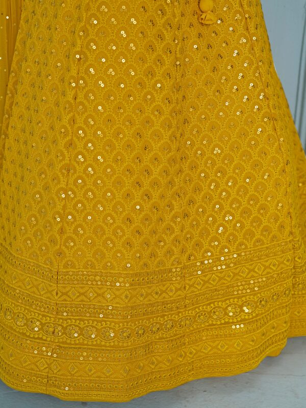 Make Stylish Look With This Yellow Color Georgette Lehenga choli. - Image 8