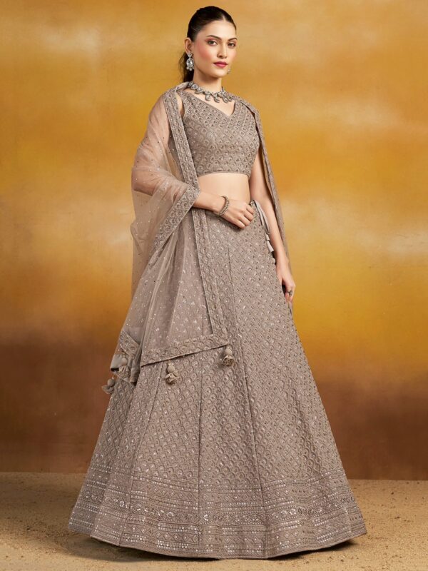 Make Stylish Look With This Grey Georgette Lehenga choli. - Image 3