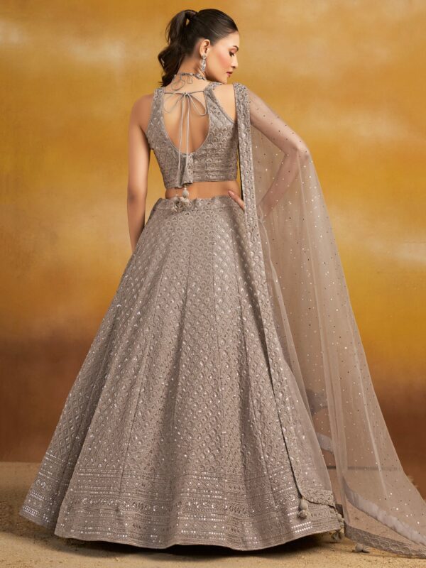 Make Stylish Look With This Grey Georgette Lehenga choli. - Image 7