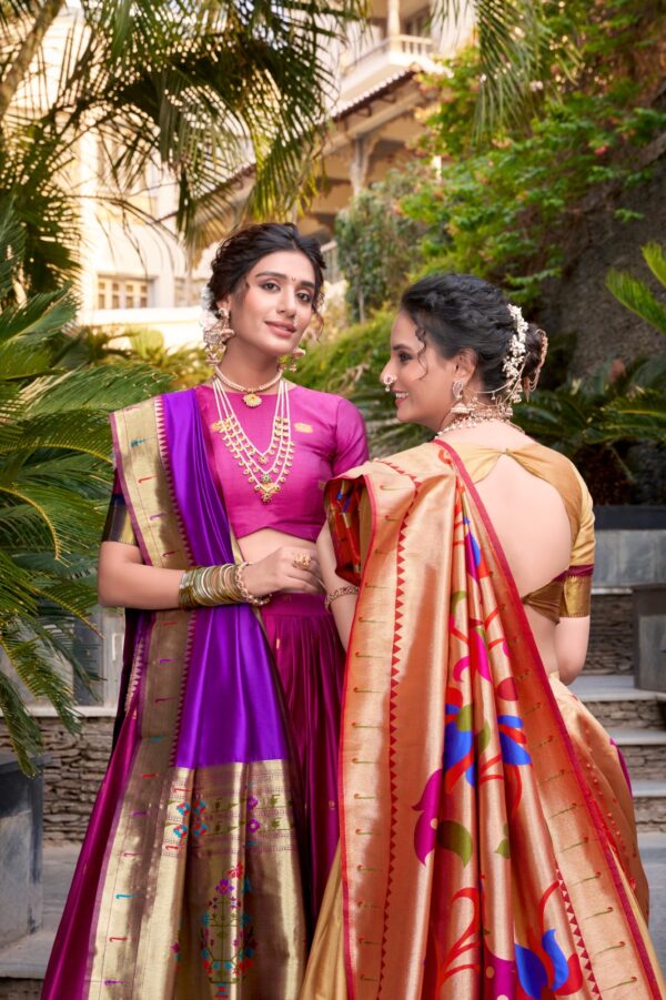 Tradition woven Lehenga With Jacquard Silk In Pink Color.