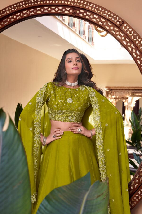 Wedding Lehenga In Star Georgette Fabric With Beads Work .