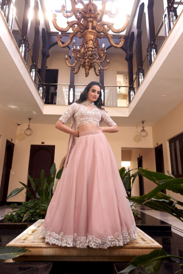 Wedding Lehenga In Vichitra Silk Fabric With Beads Work. - Image 2