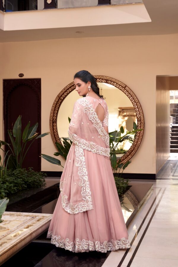 Wedding Lehenga In Vichitra Silk Fabric With Beads Work. - Image 3