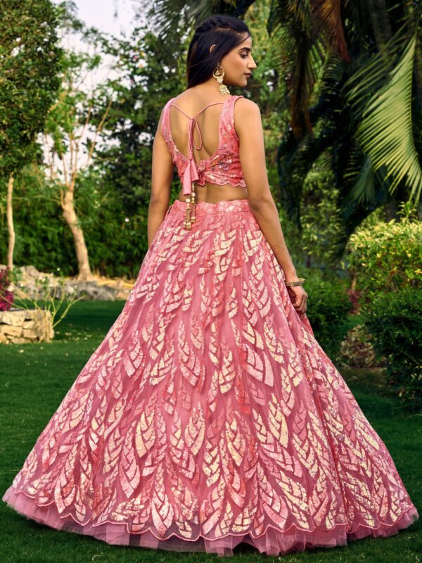 Gorgeous Lehenga With Net Material In Beautiful Pink Color. - Image 8