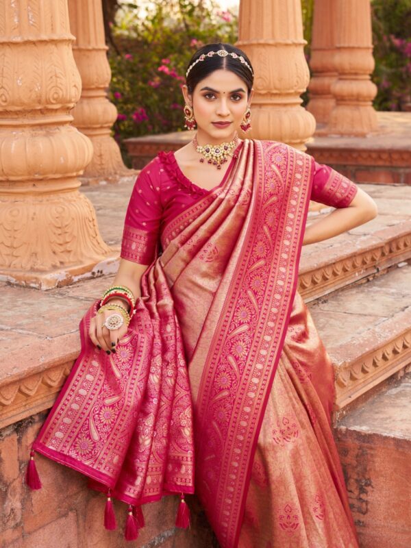 Soft Banarasi Luxurious silk sarees rich in tradition for any occasion. - Image 2