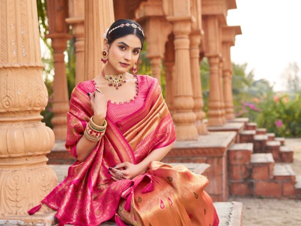 Soft Banarasi Luxurious silk sarees rich in tradition for any occasion. - Image 7