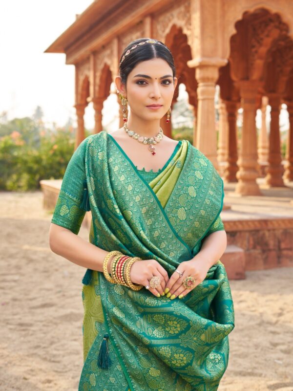 Soft Banarasi Luxurious silk sarees rich in tradition for any occasion. - Image 9