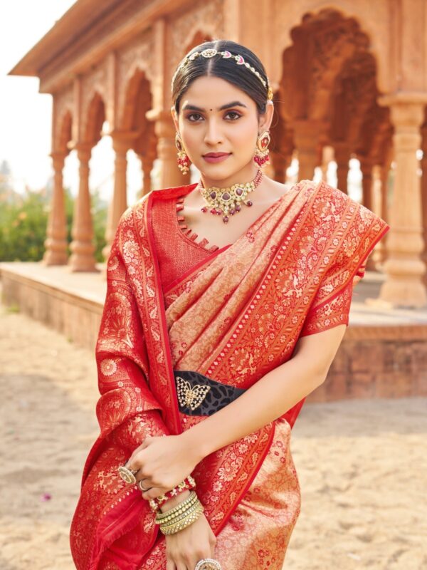 Soft Banarasi Luxurious silk sarees rich in tradition for any occasion. - Image 11