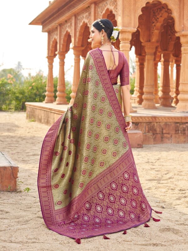 Soft Banarasi Luxurious silk sarees rich in tradition for any occasion. - Image 12