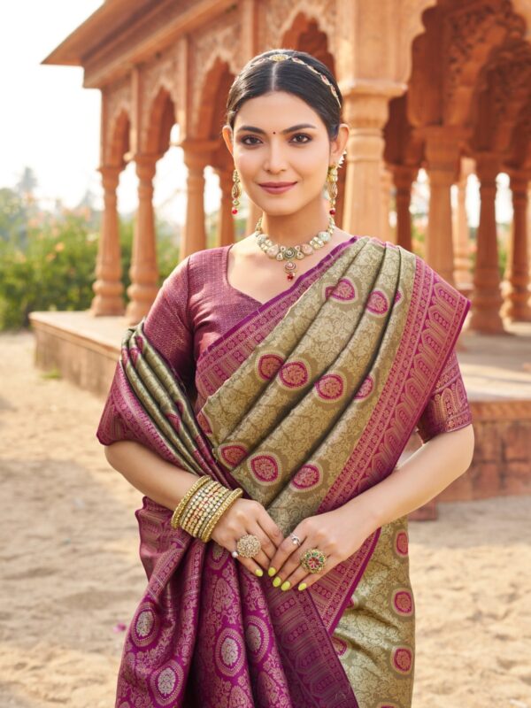 Soft Banarasi Luxurious silk sarees rich in tradition for any occasion. - Image 13