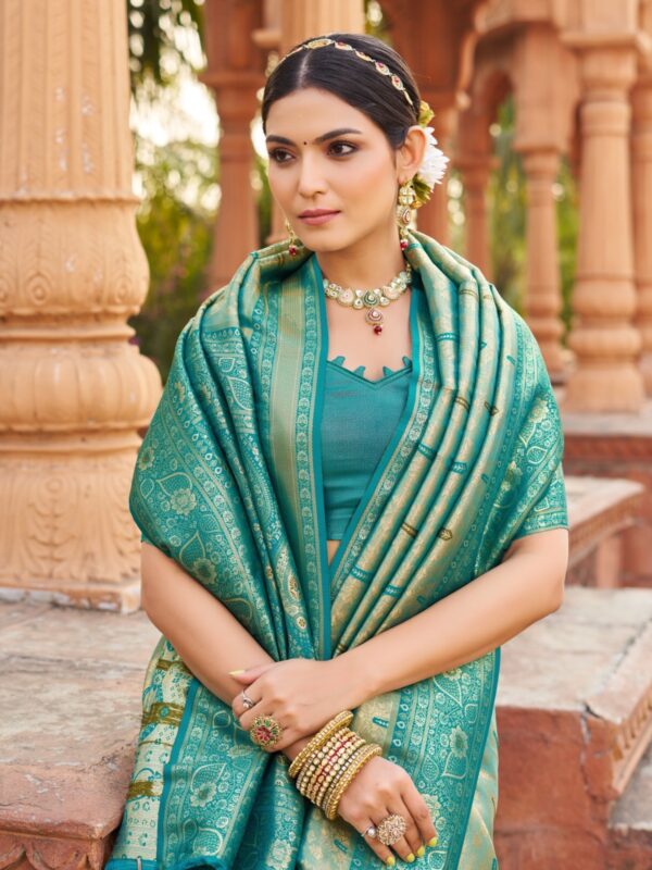 Soft Banarasi Luxurious silk sarees rich in tradition for any occasion. - Image 4