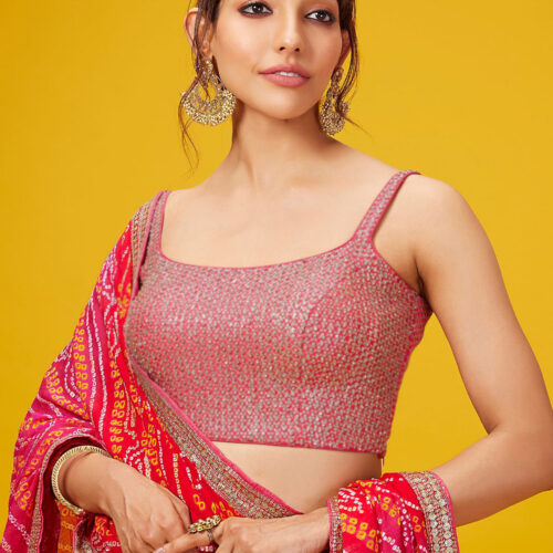 Luxurious Lehenga Choli With  golden sequins Work In Olive Color.