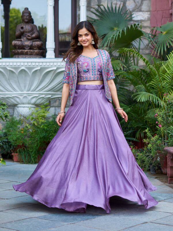 New Festival Lehenga choli With Koti In Lavender Color.
