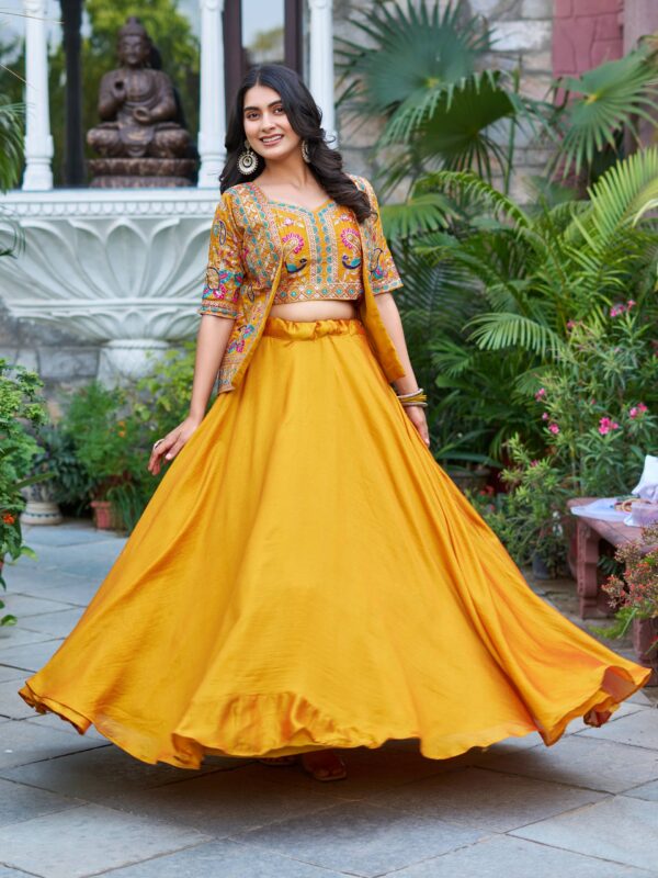 New Festival Lehenga choli With Koti In Yellow Color.