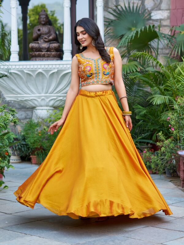 New Festival Lehenga choli With Koti In Yellow Color. - Image 2